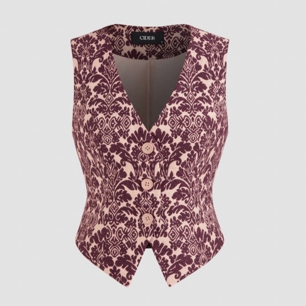 Cider small burgundy vest NWT #80